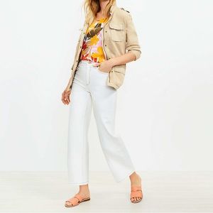 NWT loft wide leg cropped jeans in Ecru